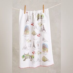 NWT Anthropologie X Linea Carta Diva Pyari Mapped-Out Dishtowel Z561